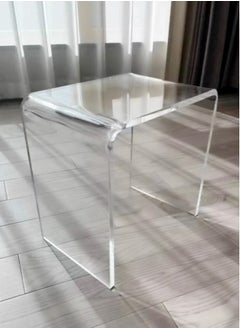 C&C Home Multipurpose C Shaped Side Table Transparent Design Acrylic Coffee Table Snacks Table Bedside Table for Living Room Bedroom Home Office Furniture 29x42x42 Cm (Fully Assembled)  - Image 3