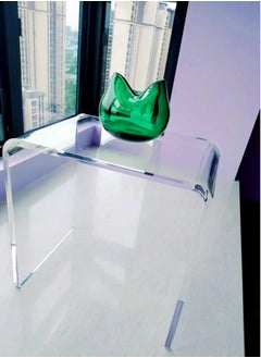 C&C Home Multipurpose C Shaped Side Table Transparent Design Acrylic Coffee Table Snacks Table Bedside Table for Living Room Bedroom Home Office Furniture 29x42x42 Cm (Fully Assembled)  - Image 5