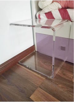 C&C Home Multipurpose C Shaped Side Table Transparent Design Acrylic Coffee Table Snacks Table Bedside Table for Living Room Bedroom Home Office Furniture 29x42x42 Cm (Fully Assembled)  - Image 2