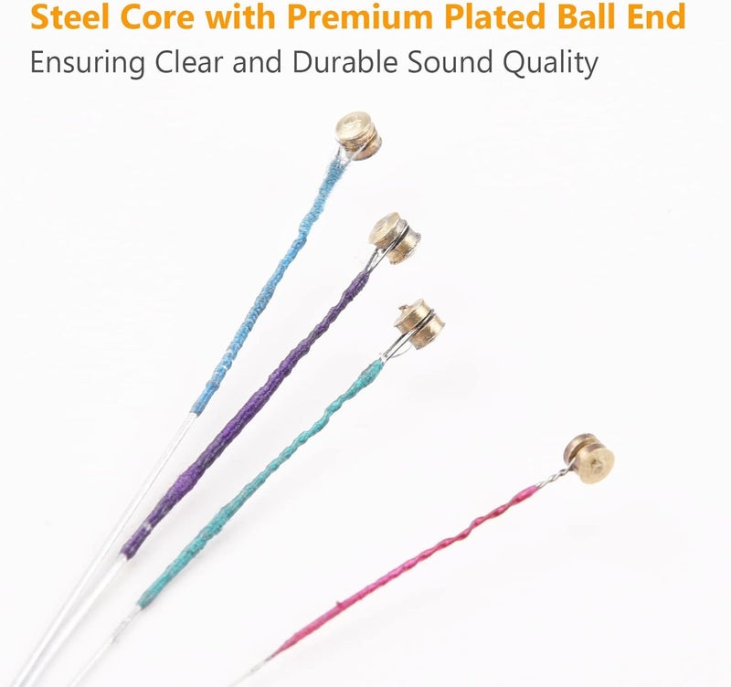 IMAGINEA Violin Strings Full Set (G D A E) – Pack of 3 | Steel Core Nickel-Plated Ball End | Universal 4/4 3/4 1/2 1/4 Size | Beginner Student Replacement Strings | Suits Acoustic Violin - Image 2