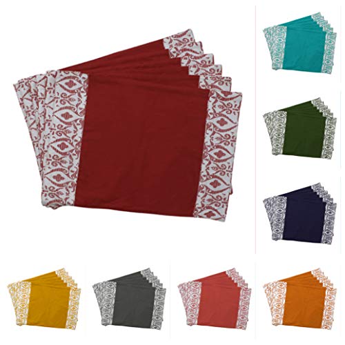 Dekor World Cotton Grey Abstract Printed Place Mat with Napkin Set (Pack of 18) for Dinning Table - Image 4