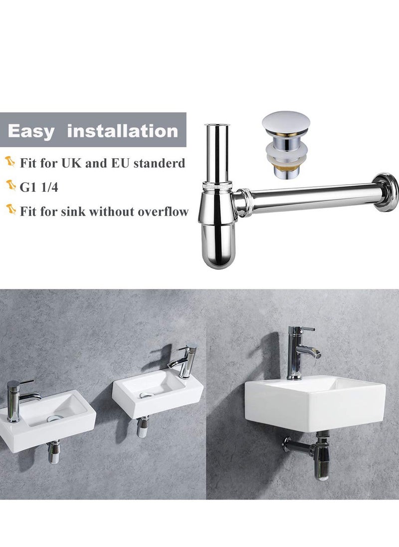 Excefore - Universal Sink Drain Kit - Unslotted Click Clack Basin Waste Pop Up Waste, Expandable, Flexible, and Versatile for Kitchen and Bathroom Sinks(Without Overflow) - Image 1