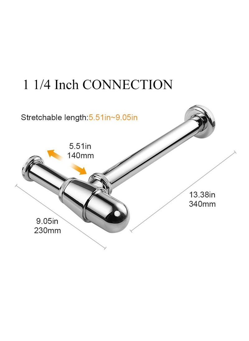 Excefore - Universal Sink Drain Kit - Unslotted Click Clack Basin Waste Pop Up Waste, Expandable, Flexible, and Versatile for Kitchen and Bathroom Sinks(Without Overflow) - Image 1