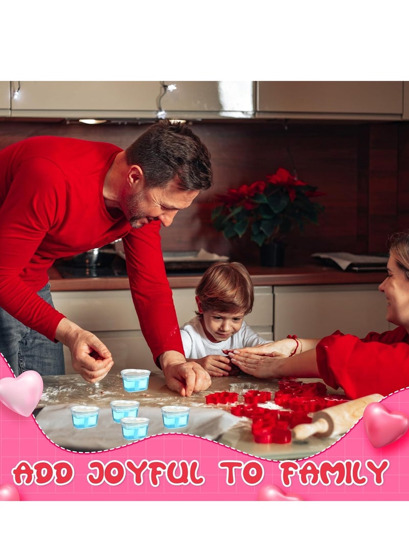 50PCS Plastic Disposable Portion Cups with Leak-Proof Lids, Souffle Cups, Jello Cups, Small Condiment Containers, Dipping Sauce Cup, Salad Dressing Containers, Heart-Shape for DIY Art Craft Make 45ML - Image 5