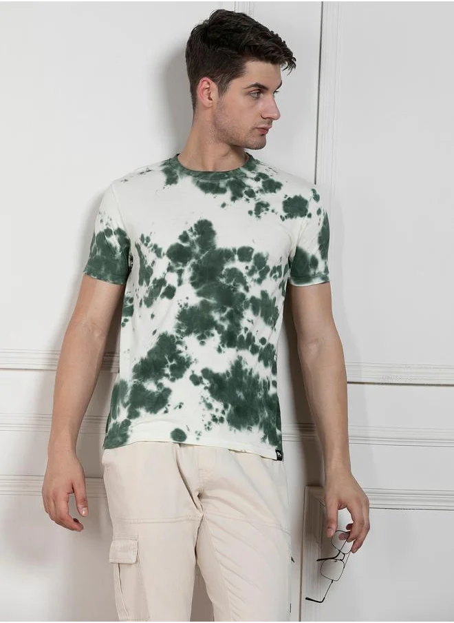 دينيس لينغو Regular Fit Tie and Dye T-Shirt by Styli
