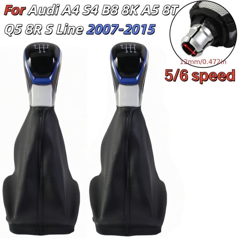 Red 6 Speed Car Shift Knob Compatible with A4 S4 B8 8K A5 8T Q5 8R S Line 2007-2014 2015 - Image 5