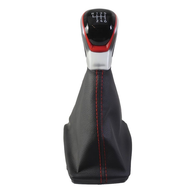 Red 6 Speed Car Shift Knob Compatible with A4 S4 B8 8K A5 8T Q5 8R S Line 2007-2014 2015 - Image 1