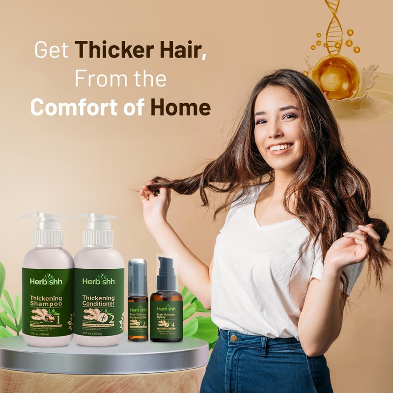 Herbishh Thickening Shampoo and Conditioner | Hair Vitalizer | Hair Growth Essence Oil | Prevents Hair Loss - Supports Healthy Growth (4in1) - Image 3