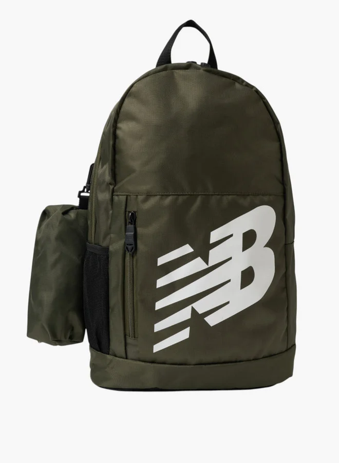 New Balance Logo Print School Backpack with Pencil Pouch - 14x28x43 cm