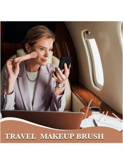 Furtey Retractable Makeup Brush Set, 4 in 1 Portable Travel Lip Brush, Highlight Brush, Eyeshadow Brush, Foundation Blending Powder Brush Mini Facial Cosmetic Makeup Brush  - Image 5