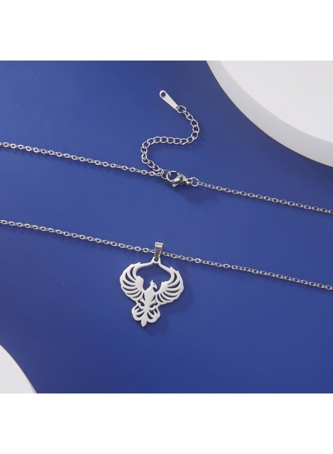 VASSAGO Rising Phoenix Necklace for Women Stainless Steel Phoenix Fire Bird Pendant Necklace for Men Trendy Jewelry Gifts - Image 4
