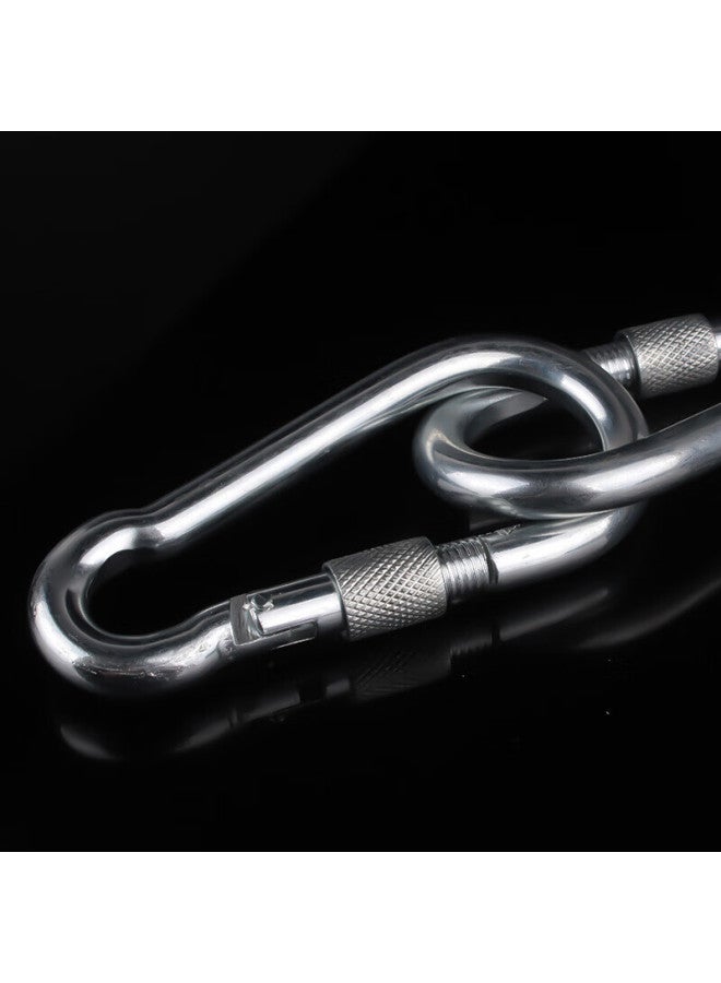 Golmud Geermu 10cm Spring Hook With Lock, Carabiner, Dog Leash Clip, Safety Hook, Steel Wire Rope Key Hook, X2 Pieces - Image 5