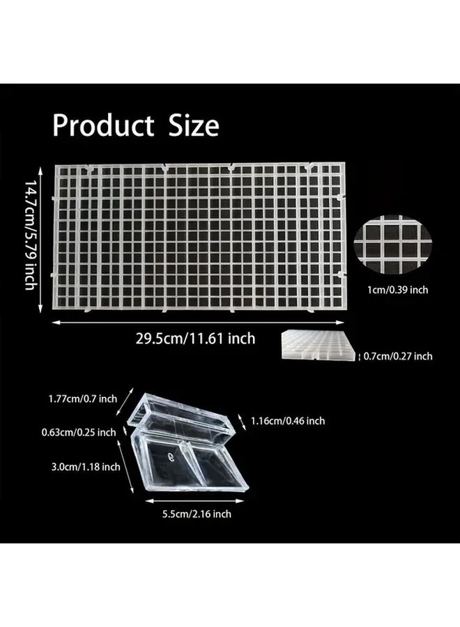 6 White Aquarium Divider Panels With 6 Acrylic Stands Tank Top Cover Grid Net - Image 2