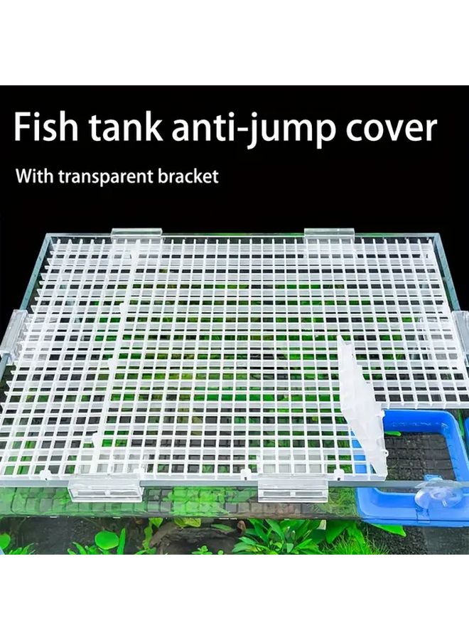 6 White Aquarium Divider Panels With 6 Acrylic Stands Tank Top Cover Grid Net - Image 1
