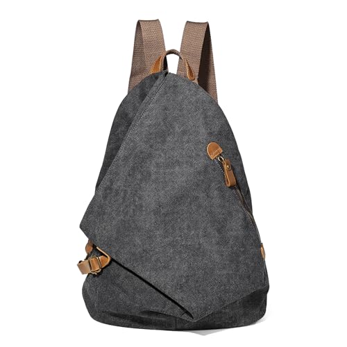 KL928 Canvas Vintage Backpack â€“ Large Casual Daypack Outdoor Travel Rucksack Hiking Backpacks for Men Women - Image 1