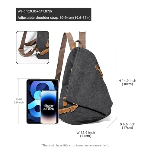 KL928 Canvas Vintage Backpack â€“ Large Casual Daypack Outdoor Travel Rucksack Hiking Backpacks for Men Women - Image 2