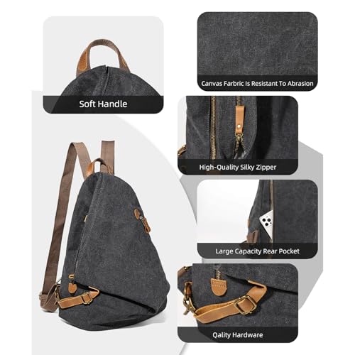 KL928 Canvas Vintage Backpack â€“ Large Casual Daypack Outdoor Travel Rucksack Hiking Backpacks for Men Women - Image 3