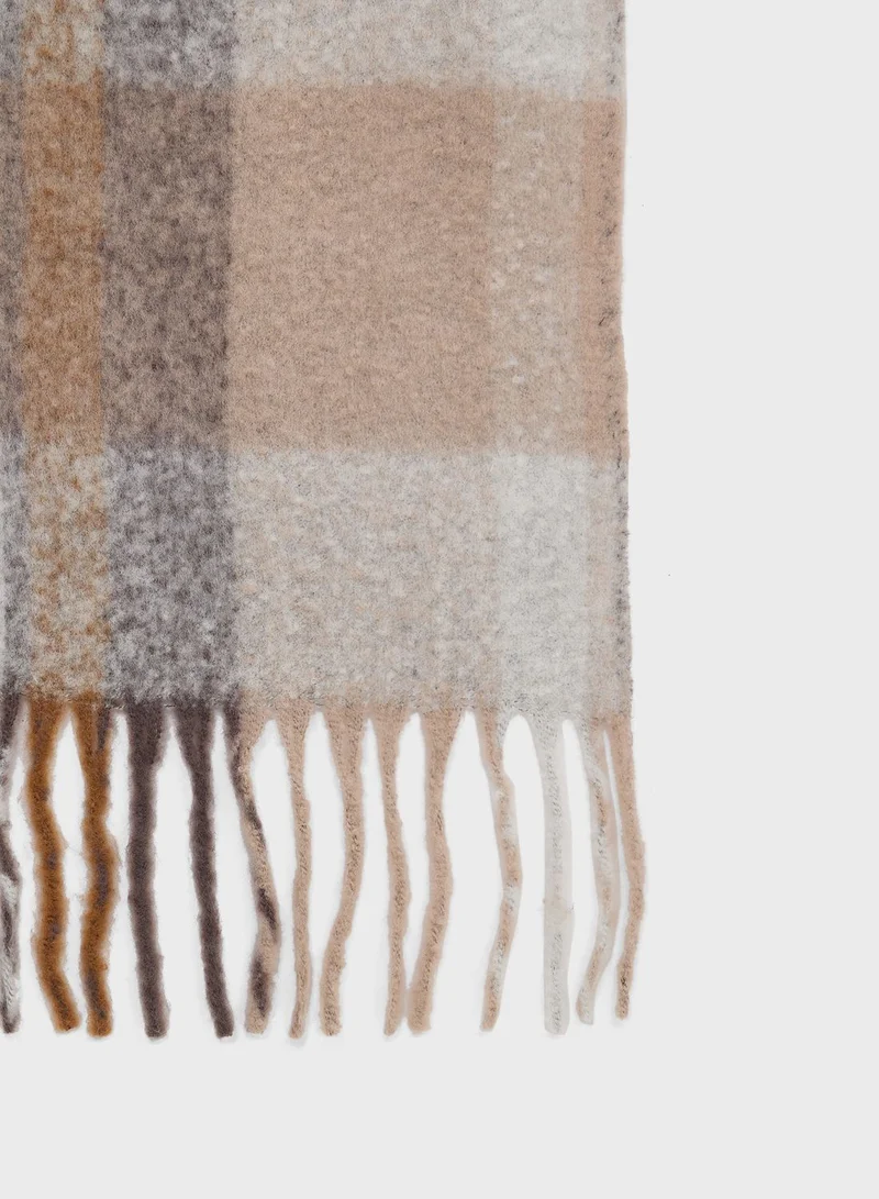 ONLY Onljenna Life Check Brush Scarf