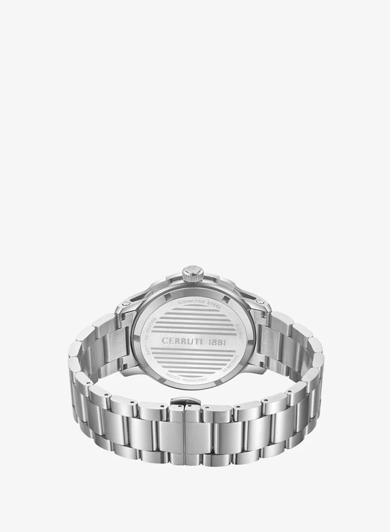CERRUTI 1881 Silver Men's Petroio Silver Dial Stainless Steel Bracelet Chronograph Watch for Men, 43mm for Men | Best Price UAE