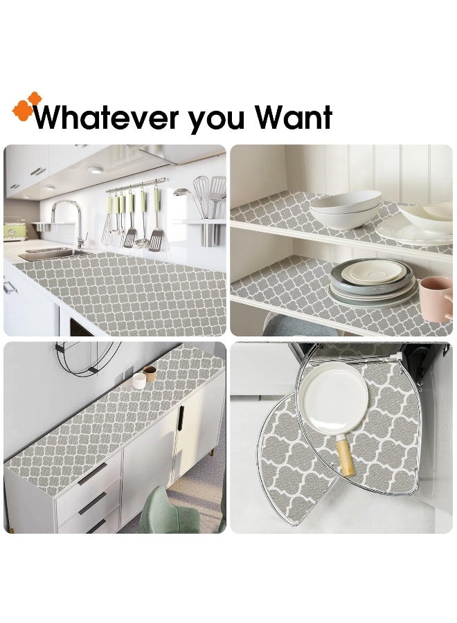 PVC Cabinet Mats Refrigerator Anti Slip Mats Waterproof And Oil Proof Mats Kitchen Drawer Storage Mats Dust Proof Mats Shelf Liners For Kitchen Cabinets Non Adhesive Cabinet Liner Non Slip Contact P - Image 4