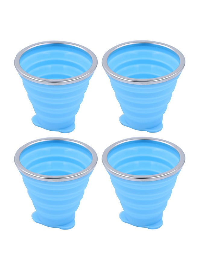 NIBEMINENT Silicone Collapsible Travel Cup Blue 10x3x10cm  - Image 1