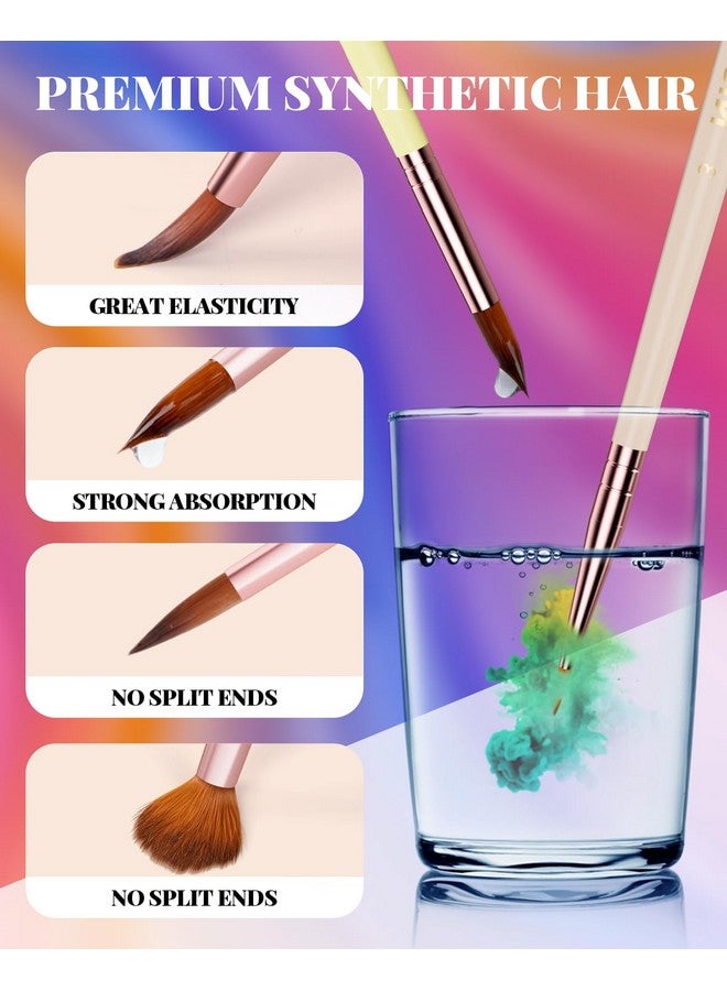 Nicpro 10Pcs Pastel Watercolor Brushes Set Professional Water Color Paint Brush Pointed Round Cat Tongue Liner Dagger Wash For Adult Beginers Watercolor Inks Gouache With Holder & Bag - Image 4