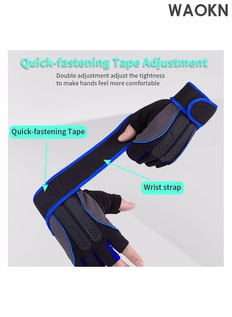 WAOKN Weight Lifting Gloves, Workout Gloves for men and Women, Cycling Gloves with non-slip Silicone & Wrist Support Adjustable Velcro Strap, Suitable for Fitness Training Weightlifting - Image 5