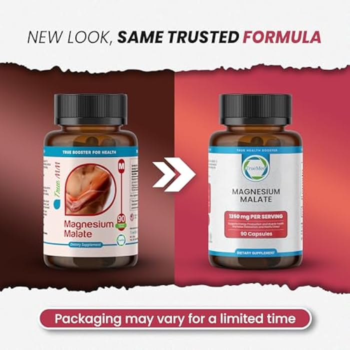TRUEMED Magnesium Malate Capsules 1350mg – High Bioavailability Magnesium Supplement for Muscle Function, Energy & Metabolic Support, Vegan, Non-GMO, Made in USA - 90 Capsules - Image 5