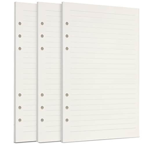 Toplive A5 Refill Paper, [3 Pack] Toplive 100GSM Thick Refillable 6 Hole Filler Inserts - 135 Sheets (270 Pages) for 6 Ring Binder Journal Notebook, Lined - Image 1