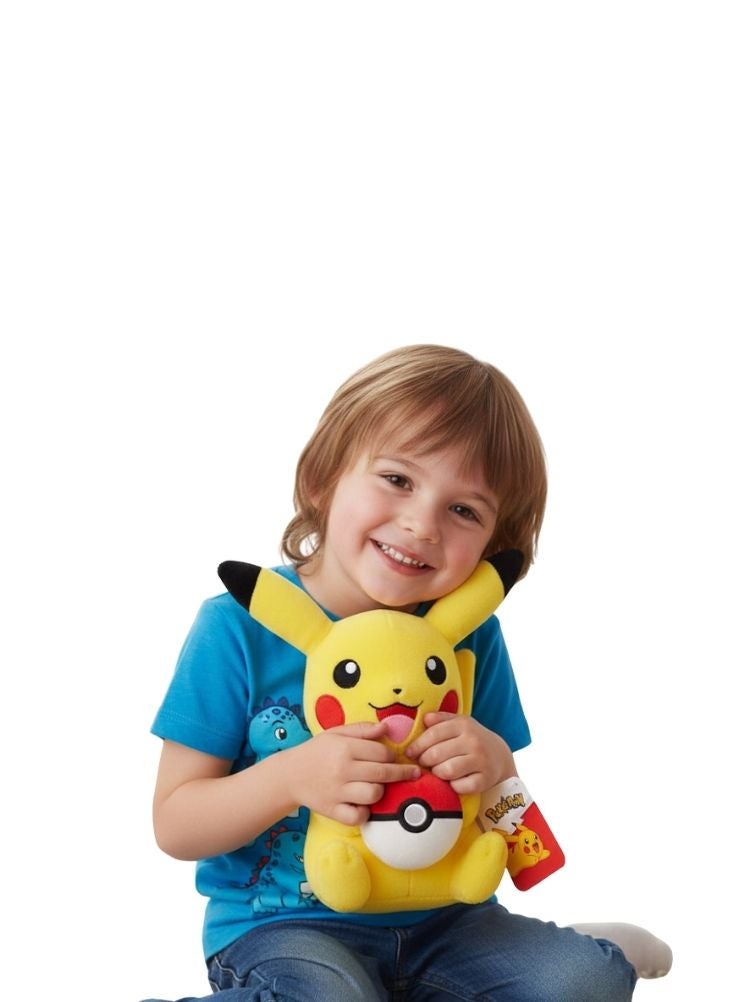 بريميم دمية بيكاتشو القطيفة الصفراء الزاهية ذات الخدين الحمراوين - دمية شخصية أنمي ناعمة محشوة للأطفال وهواة الجمع - Image 2