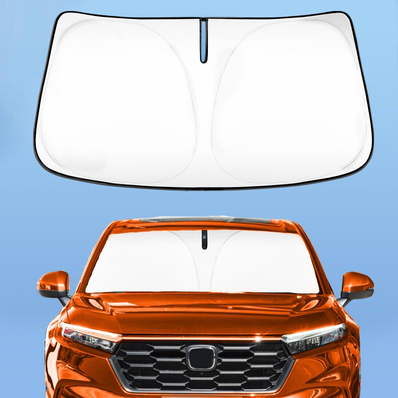 Car Windshield Sun Shade for Honda CRV 2023 2024 2025 2026 4Layer Front Window Shade Cover Protector Custom Fit CRV SUV Accessories Sun Visor Screen 240T Retractable Sunshade Blocks UV Rays
