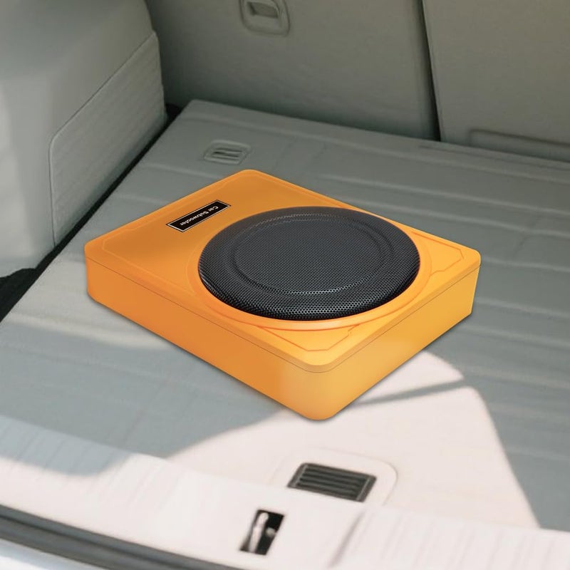litillbuly 10 Inch 1200W Orange Car Subwoofer,Slim Under Seat Car Subwoofer Powered, High/Low Level Input, Car/Truck Car Audio Subwoofer Sub Built in Amplifier - Image 5
