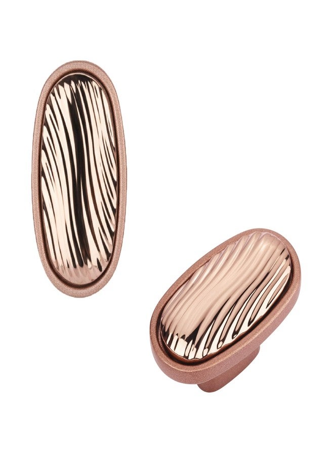 LAPO Stylish Zinc Square Drawer Knobs for Wardrobe & Cabinets, Modern Pull-Push Knobs for Bedroom & Kitchen Drawers, 3 Years Warranty (Rosegold Finish, Pack of 6) - Image 1