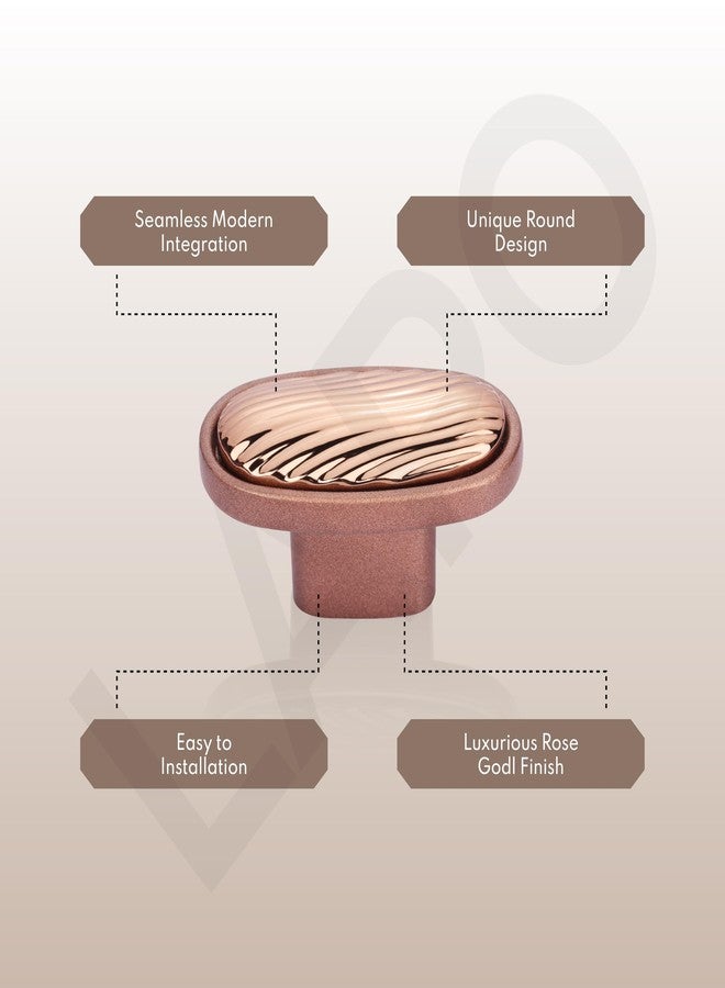 LAPO Stylish Zinc Square Drawer Knobs for Wardrobe & Cabinets, Modern Pull-Push Knobs for Bedroom & Kitchen Drawers, 3 Years Warranty (Rosegold Finish, Pack of 6) - Image 4