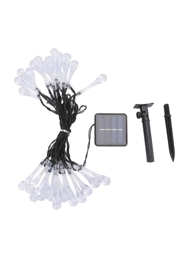 xozgdovg Solar Water Drop String Lights 21 Feet 30 LEDs Waterproof Energy Saving Ambient String Lights for Outdoor Courtyard White  - Image 1