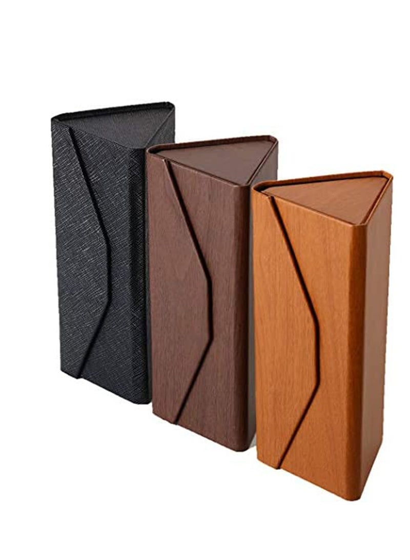 Excefore Glasses Cases Portable PU Folding Hard Shell Eyeglasses Protector Fall Resistance Most Styles of Sunglasses Eyeglasses Reading Glasses for Students Office Workers Travelers 3PCS - Image 1