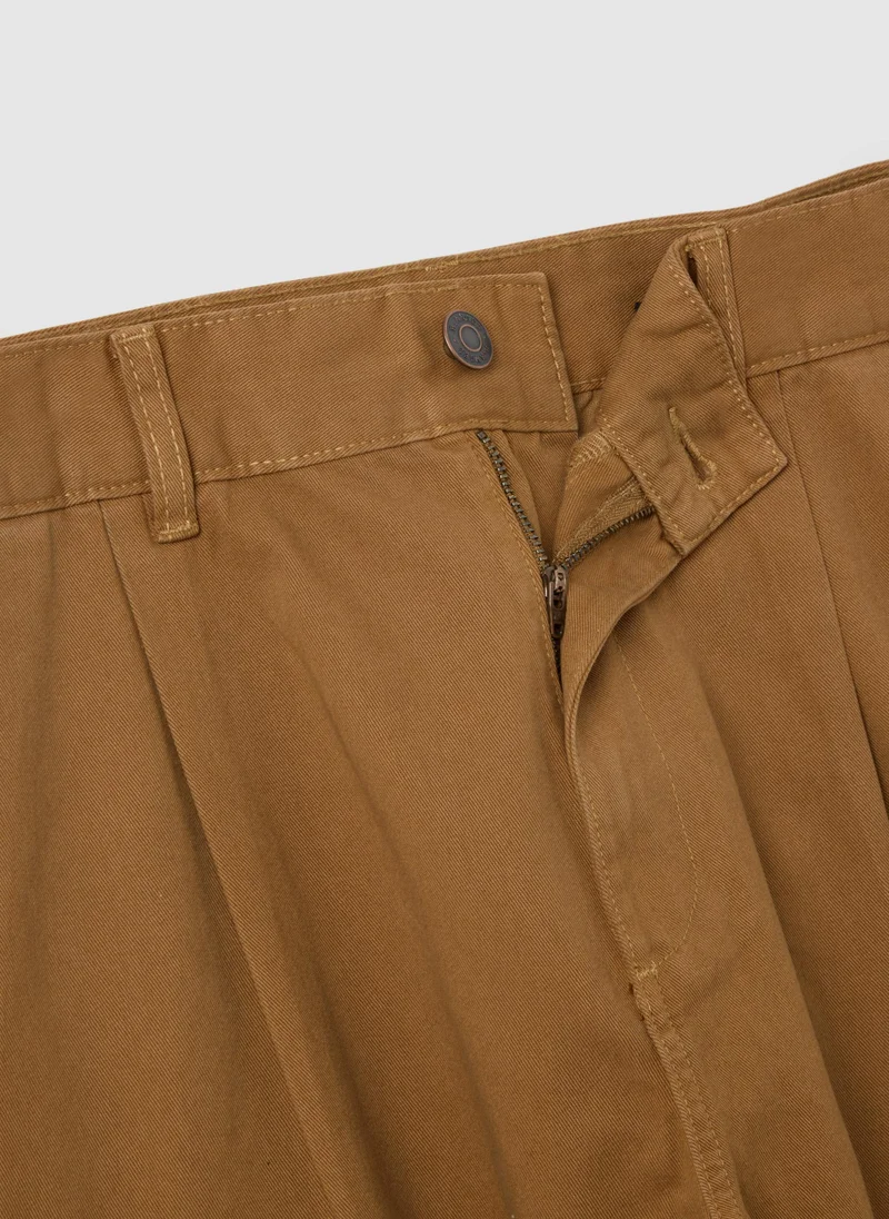 او في اس BROWN BAGGY PURE COTTON CARGO TROUSERS