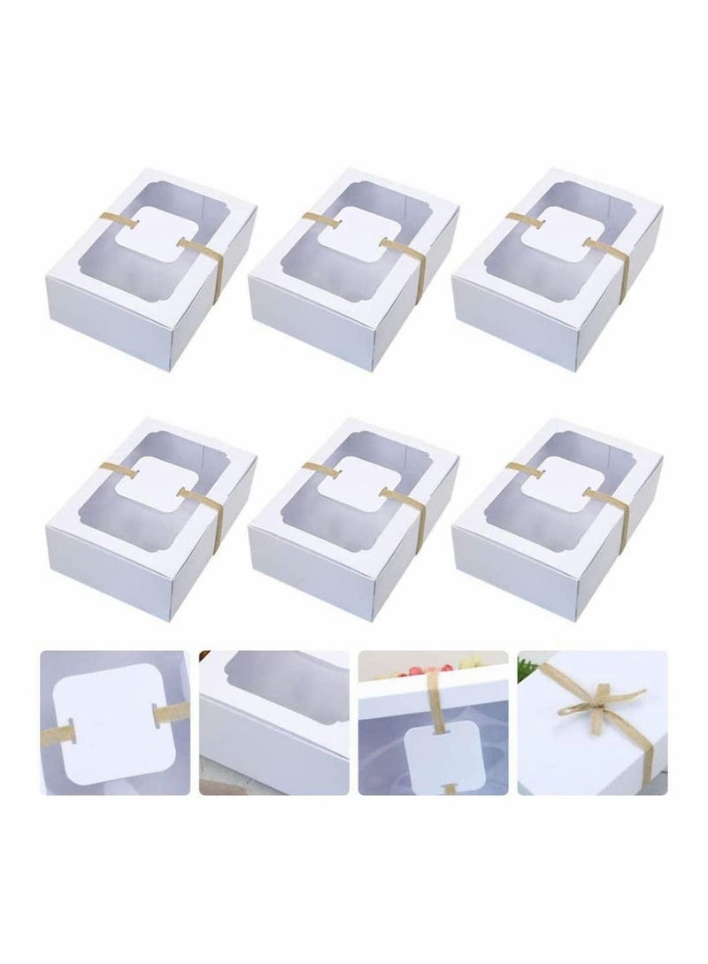 Excefore Bakery Pie Boxes With PVC Windows Cardboard Cake Egg Gift Packaging Boxes Transparent Baking Muffin Boxes, 6 Pcs - Image 1