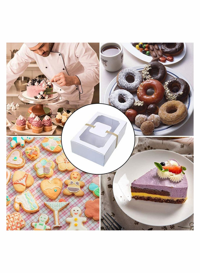 Excefore Bakery Pie Boxes With PVC Windows Cardboard Cake Egg Gift Packaging Boxes Transparent Baking Muffin Boxes, 6 Pcs - Image 3