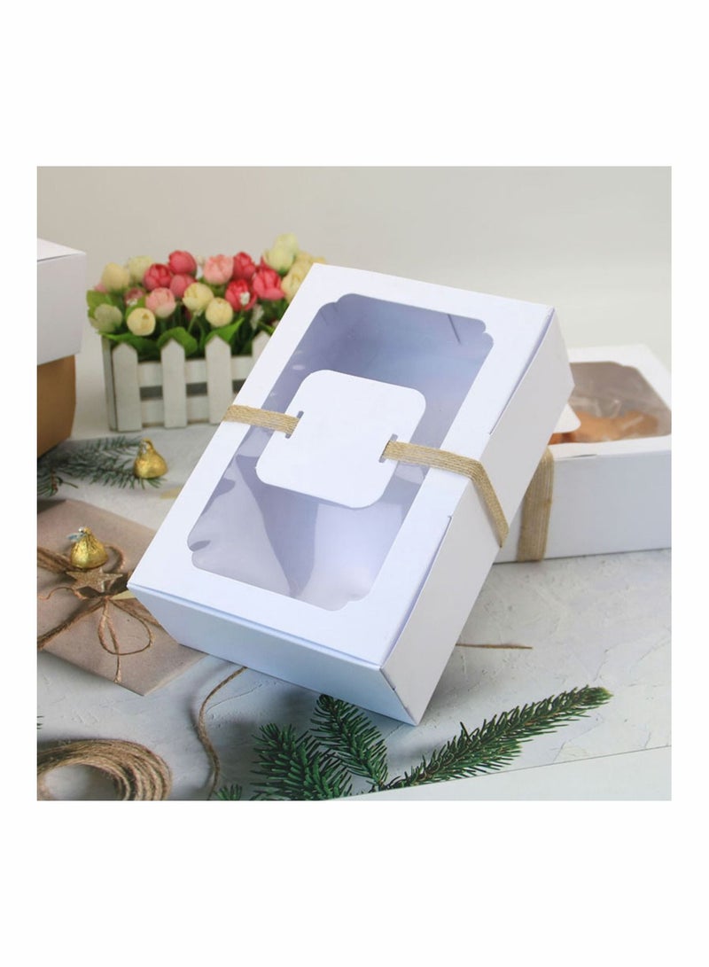 Excefore Bakery Pie Boxes With PVC Windows Cardboard Cake Egg Gift Packaging Boxes Transparent Baking Muffin Boxes, 6 Pcs - Image 4