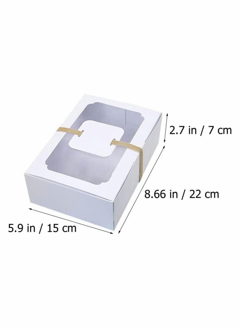 Excefore Bakery Pie Boxes With PVC Windows Cardboard Cake Egg Gift Packaging Boxes Transparent Baking Muffin Boxes, 6 Pcs - Image 5