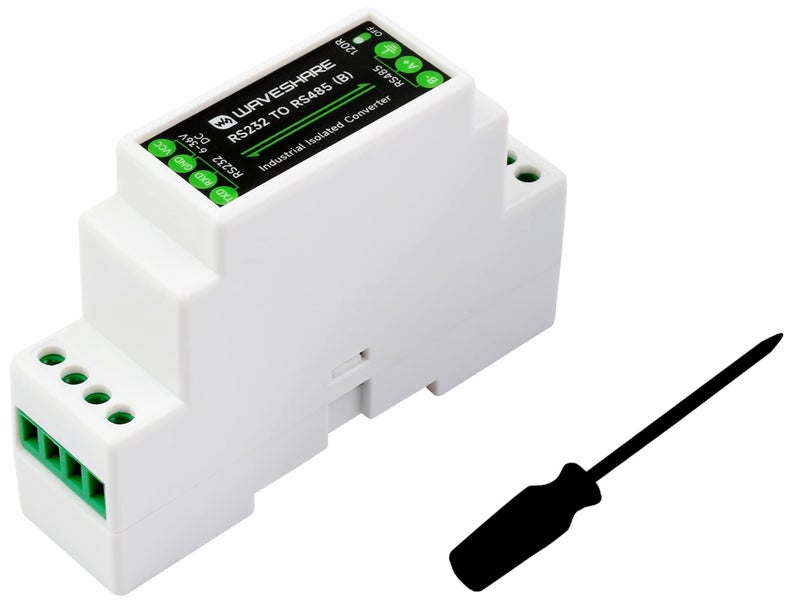 Waveshare محول RS232 إلى RS485 (B) مثبت على السكك الحديدية، عازل رقمي نشط، مقاوم للصواعق 600 واط ومضاد للزيادة، حماية متعددة العزل، مسافة نقل 1.2 كم، مناسب للاستخدام الصناعي/الزراعي/إنترنت الأشياء، إلخ. - Image 1