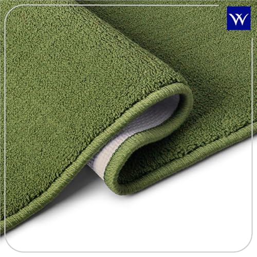 Welspun DRYLON Bath Mats Small Anti Skid HIGH Durability Stain Resistant Aesthetic Home Decor Essentials Easy Care(Solid 40CMX60CM)-Green - Image 4