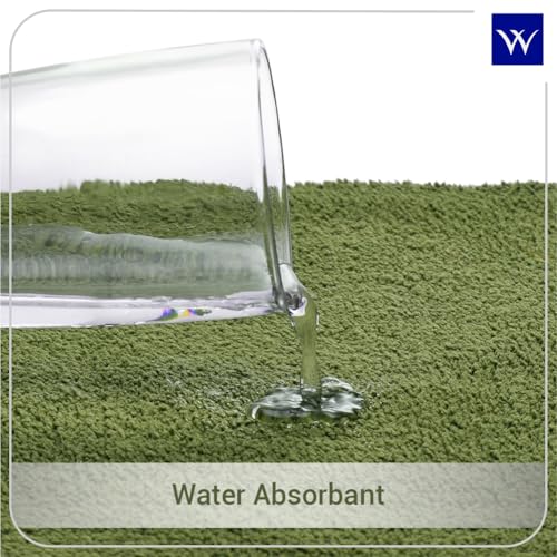 Welspun DRYLON Bath Mats Small Anti Skid HIGH Durability Stain Resistant Aesthetic Home Decor Essentials Easy Care(Solid 40CMX60CM)-Green - Image 5