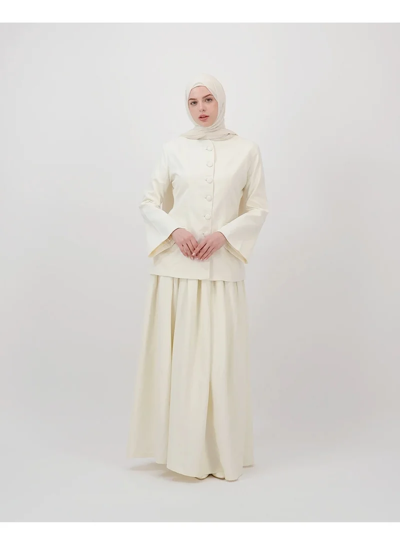 Eight Thirty Nine  Soft Authority - Vanilla White | Blazer and Maxi Skirt set for Women | Best Price UAE