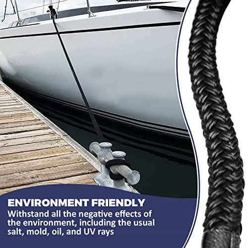 ACY Marine Double Braided Nylon Dock Line (Black, 1/2-Inch x 25-Feet) - Image 3
