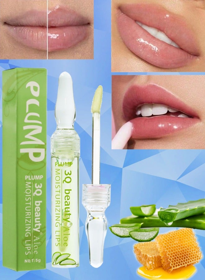 3Q beauty Aloe Vera Moisturizing Lips Plumping Lip Serum Hydrating Moisturizing Plump Lip Gloss Lip Balm for Fuller and Moisturizing Lips Lip Serum for Dry and Dark Lips Lip Gloss Oil - Image 1
