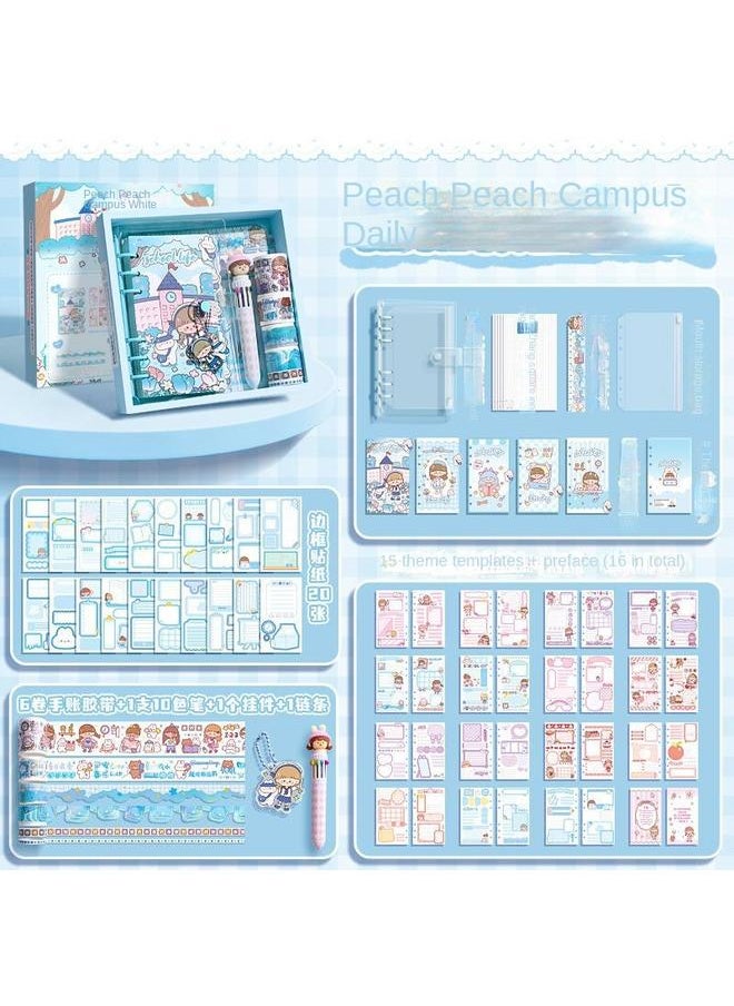 Bluejw Kaba Bear Hand Account Book Suit Gift Box Cute Girl Hand Account Sticker Goo Card Material Full Set Of Walking Stick Gift Pack  - Image 1
