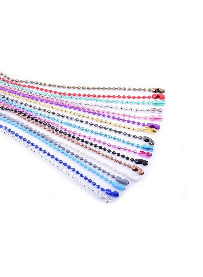 20Pcs Mixed Color 2.4Mm Size 3 Beads Ball Chain Necklace With Connectors (28'')
