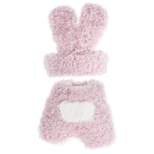 Beofinest Clothes for 17cm Dolls Accessories for 17cm Doll Clothes Set for Doll Stylish Adorable Rabbit Shape 2 PCS Set Hat Clothes for Dolls Accessories No Doll RabbitPurple - Image 1